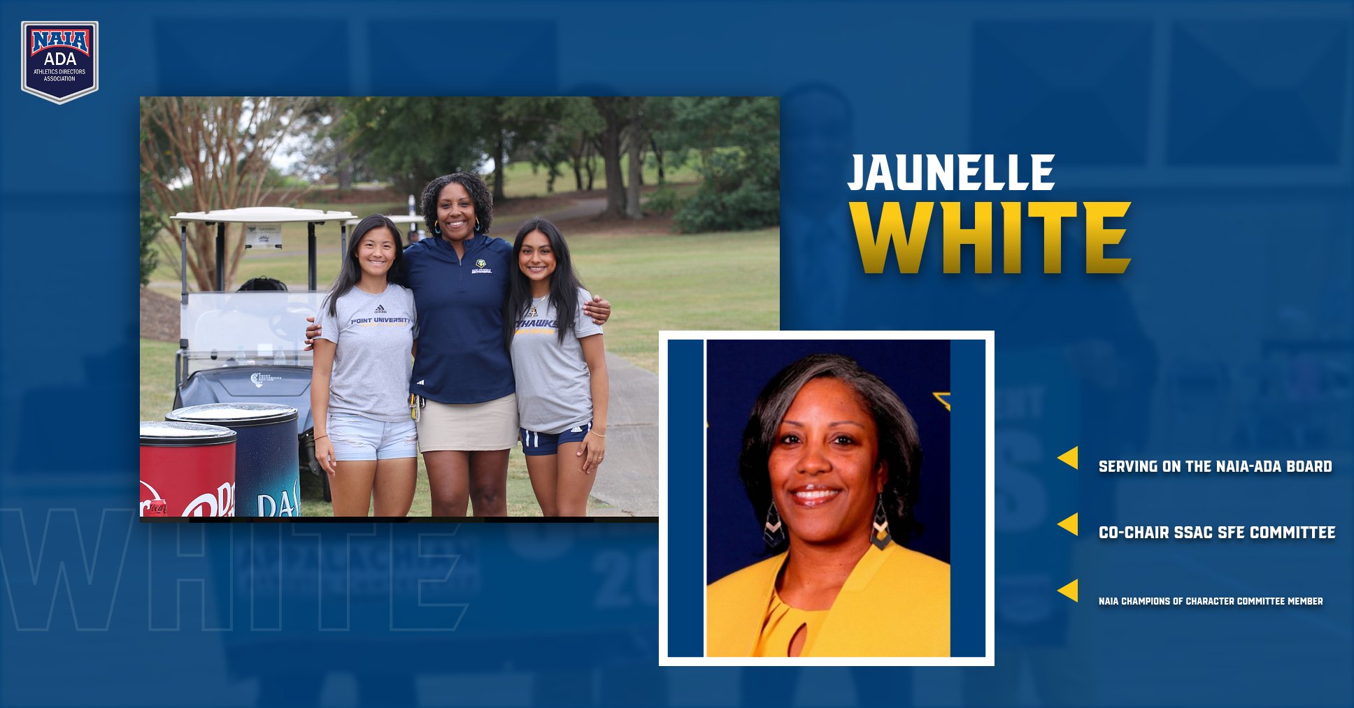 Jaunelle White to serve the NAIA-ADA Board as representative for the SSAC