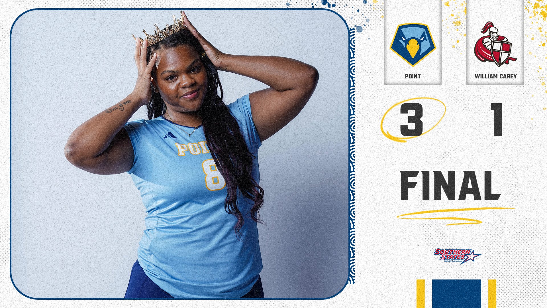 Point University Storms Back to Take Four-Set Win Over William Carey