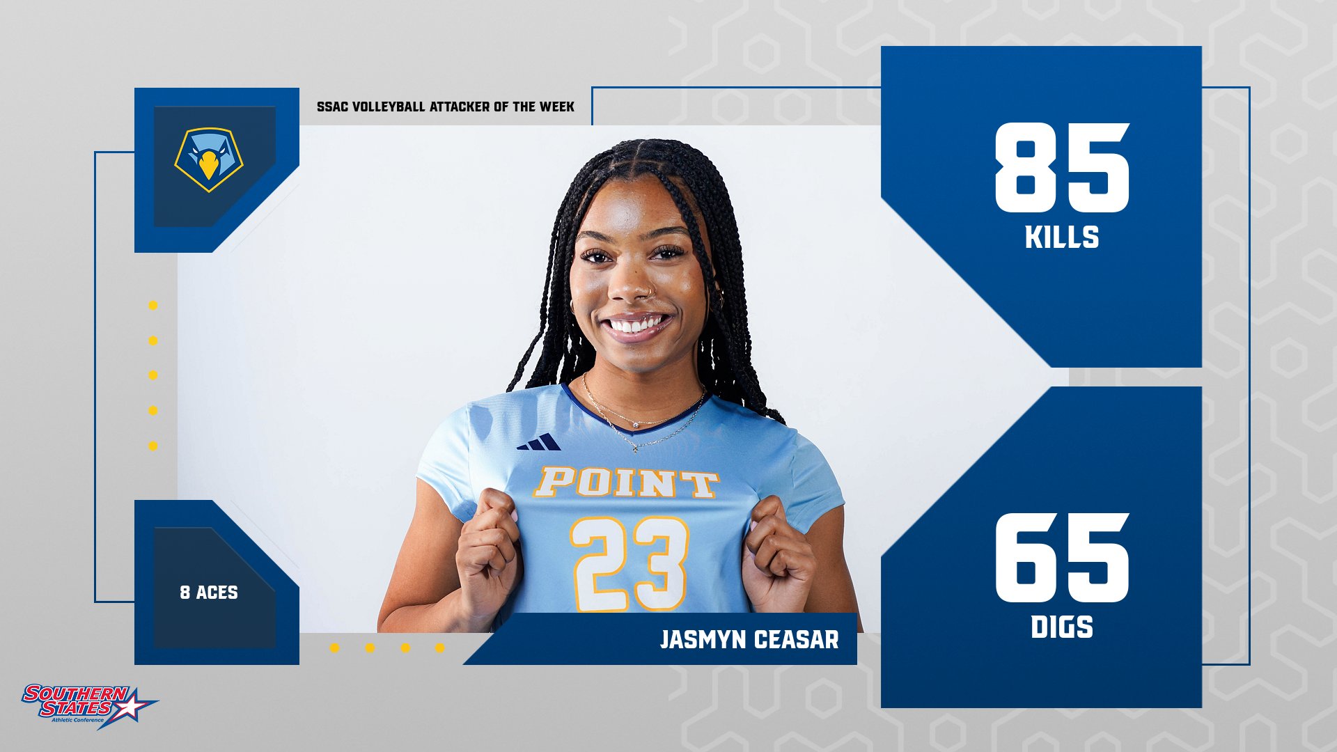 Jasmyn Ceasar Named SSAC Volleyball Attacker of the Week