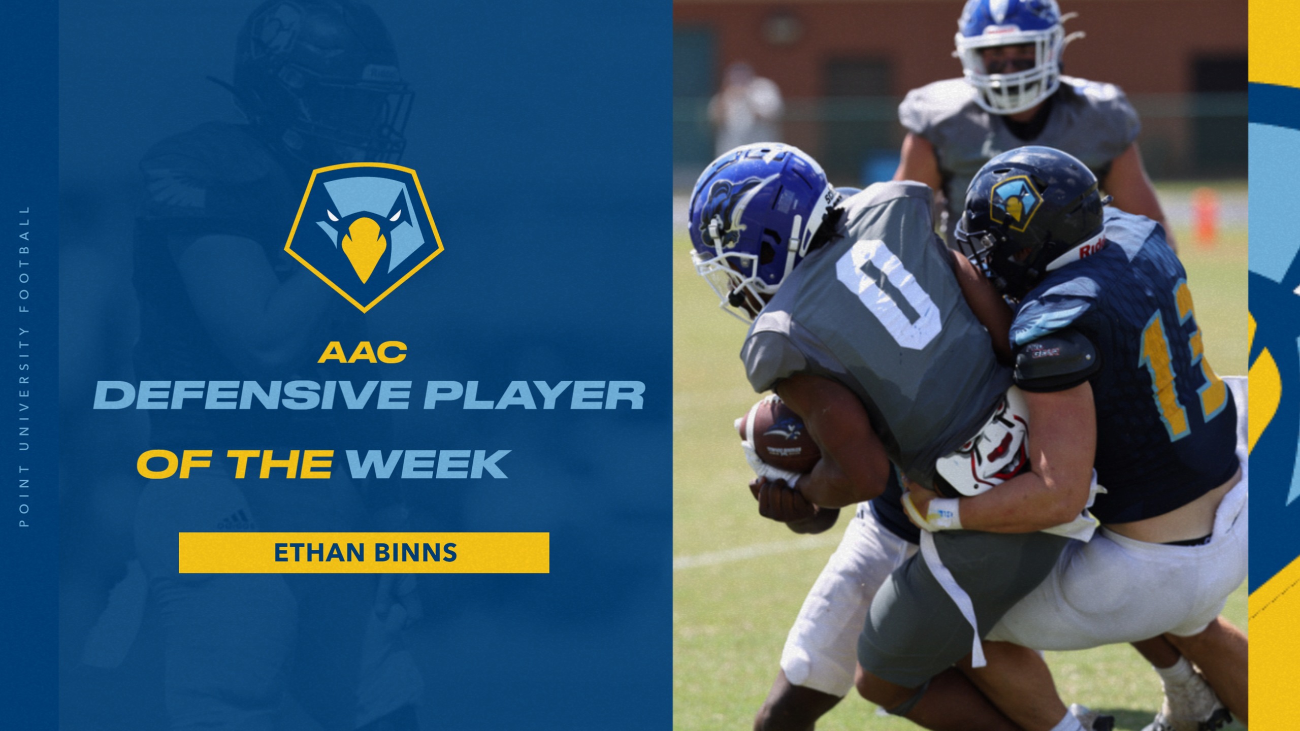 Ethan Binns tackles his way to an AAC Defensive Player of the Week Honor