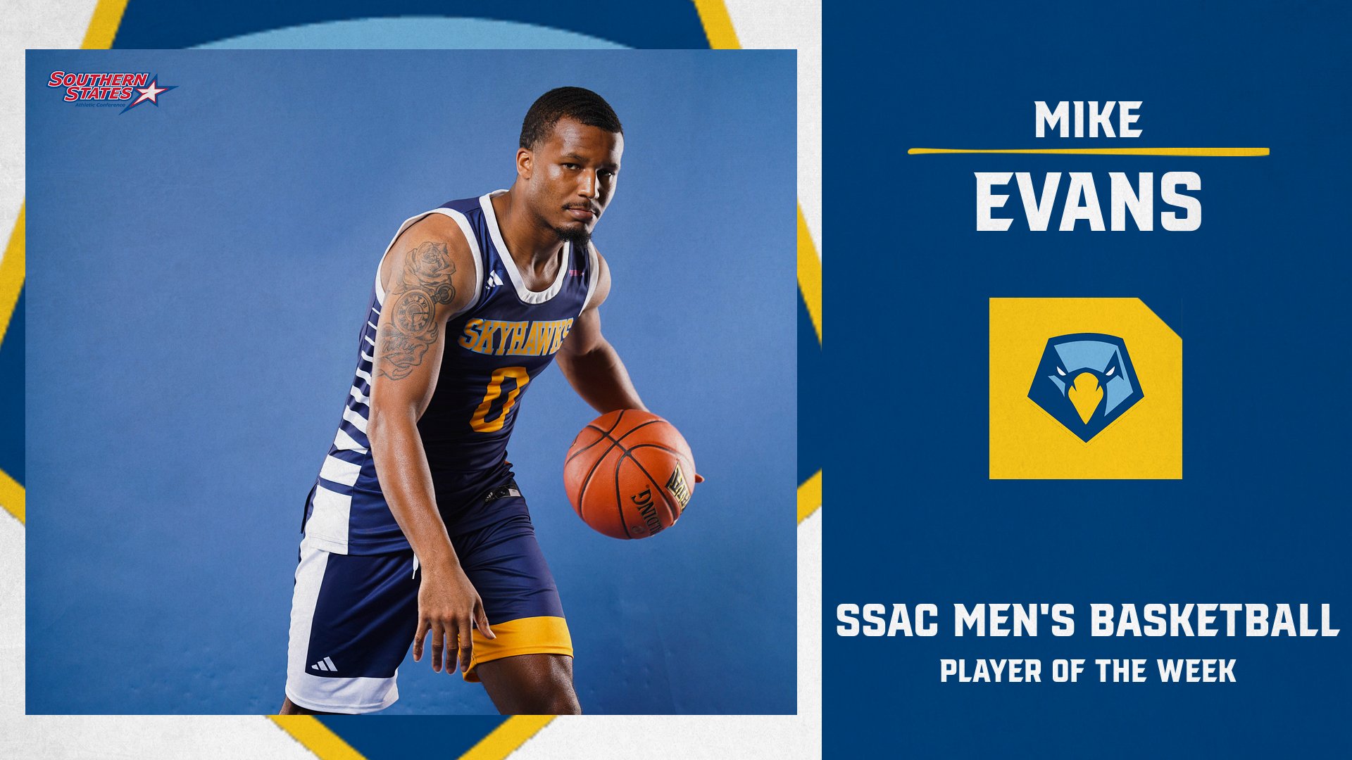 Mike Evans&rsquo; season-high earns him SSAC Men&rsquo;s Basketball Player of the Week